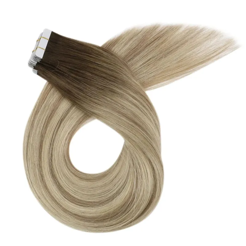 Moresoo Seamless Hair Injection Tape in Extension Real Human Virgin Hair Brazilian Straight Invisible Tape in Hair 10A Grade