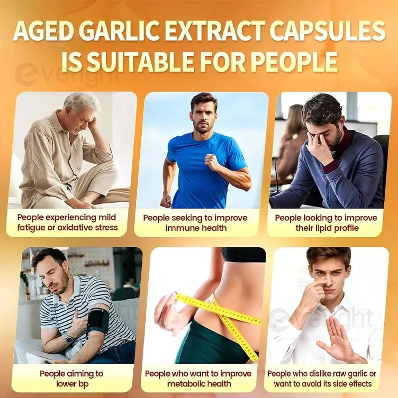 Aged Garlic Extract Capsules Odorless with Magnesium Chromium B1 & B9 Support Immune Heart Cardiovascular Health Supplement — image 5
