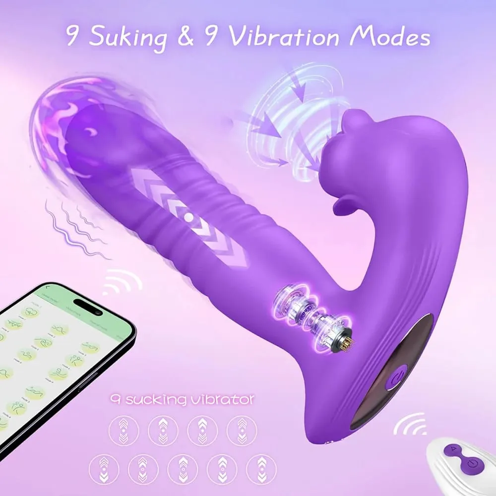 APP Rose Thrust Vibrator Strong Sucking Female Toy Wearable G-spot Clitoris Stimulator Female Clitoris Masturbator Dildo Sex Toy — image 2