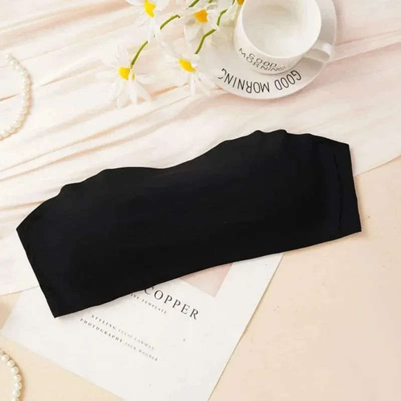 원활한 원피스 튜브 탑 여성 탈착식 패드 Intimates 기본 블랙/화이트/스킨 여성 Strapless Bra Bandeau 섹시한 란제리