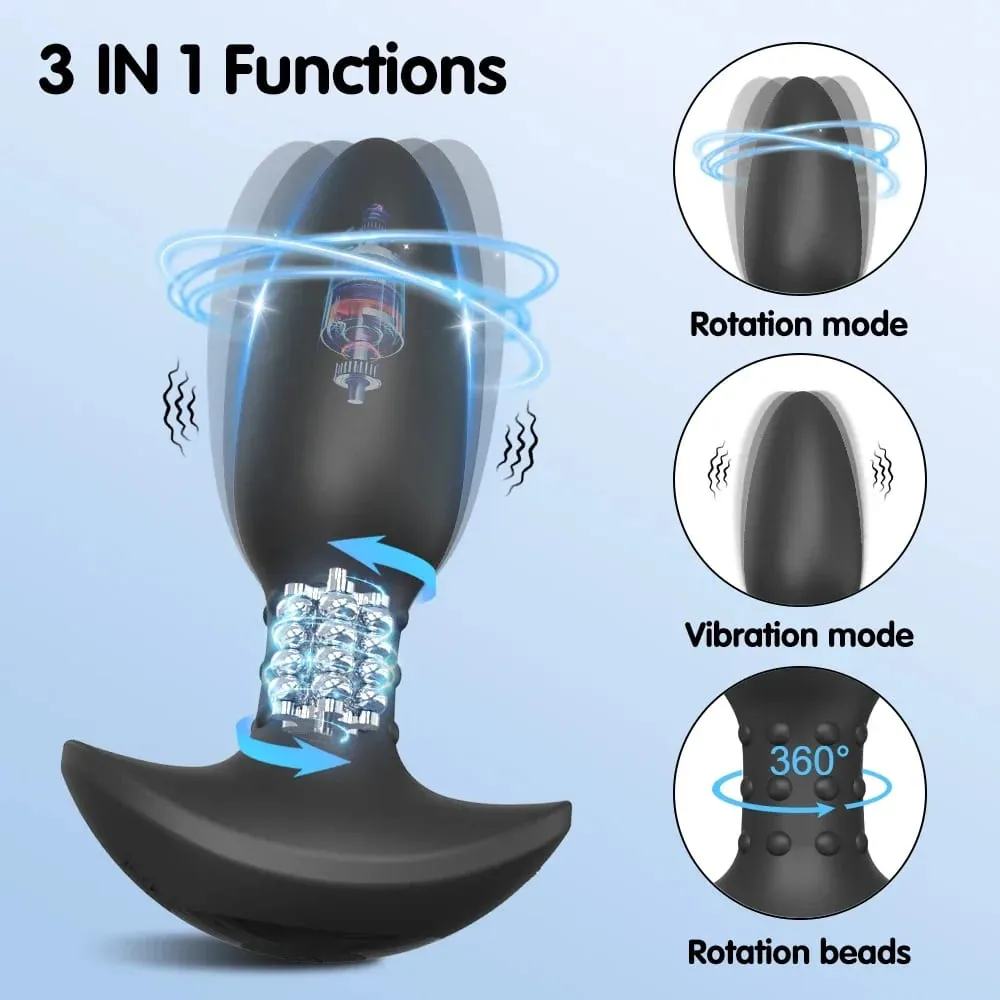 APP Control Rotation Butt Plug Anal Vibrator for Men Women 360° Wiggle Prostate Massager Anal Plug for Gay Sex Toy for Men — image 3