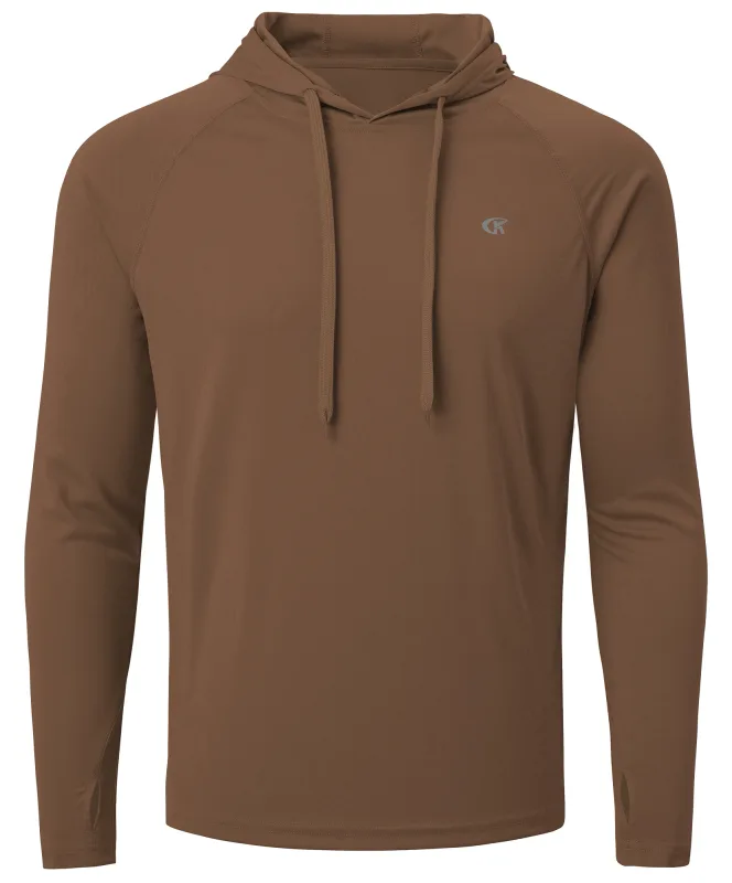 Baju-T Hoodie UPF 50+ Lelaki Musim Panas Lengan Panjang Rash Guard Cepat Kering T-shirt Sukan Luaran Larian Pullover