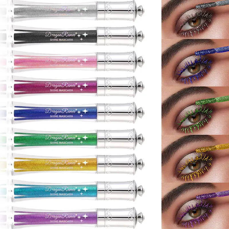 Shiny Diamond Colorful Mascara Blue Glitter Sparkling Waterproof Mascara Beauty Eyelashes Extension Quick Dry Shimmer Eye Makeup — image 5