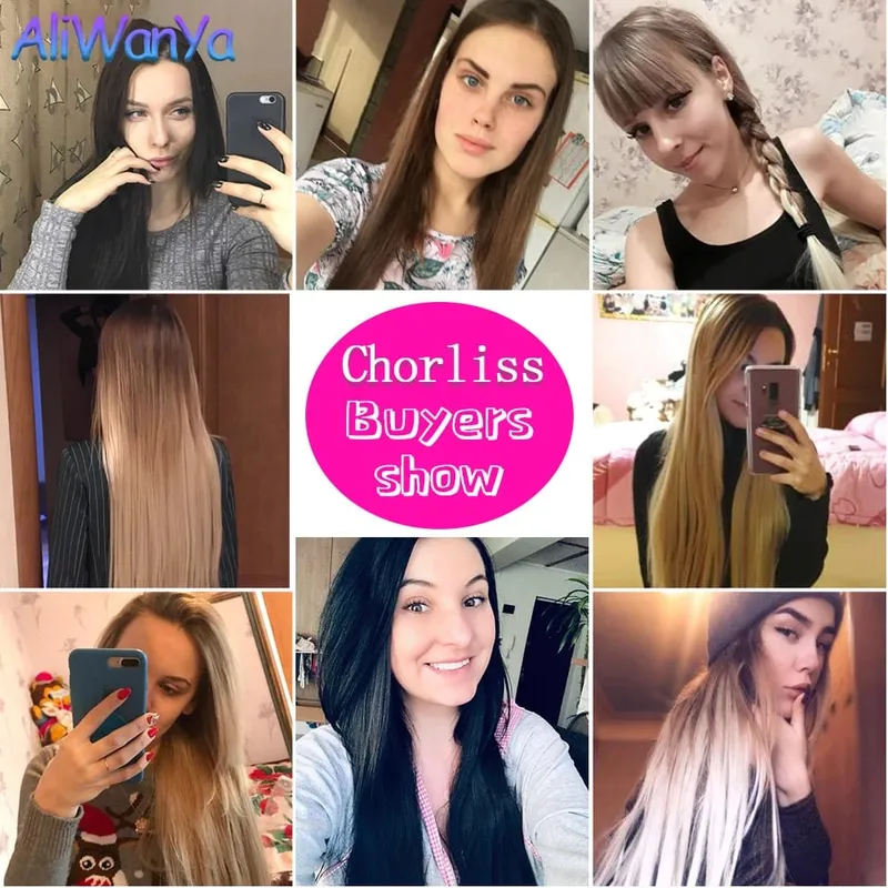 24Inch Synthetic Long Straight Hair Extensions 7pcs/Set 16 Clips in High Tempreture Fiber Synthetic Red Black Brown Hair Piece — image 7