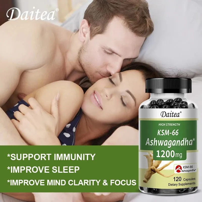 KSM-66 Ashwagandha Capsules 1200MG - Anxiety Relief Stress Reduction Sleep Improvement Mood Support Supplement — image 6