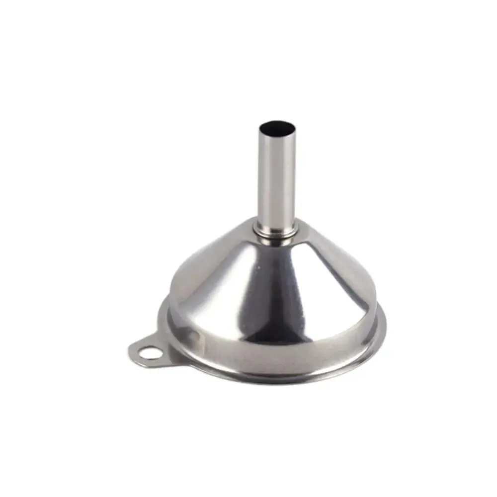 Wide Mouth Stainless Steel Funnel Spice Cooking Oil Filter Kitchen Tool Strainer with Handle Oil Spill Filter Funnel