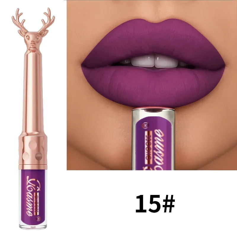 Moisturizing Cream Lip Gloss Höst/vinter Fuktgivande flytande läppstift Långvarig Icke fet läppmakeup Julbrun — image 9