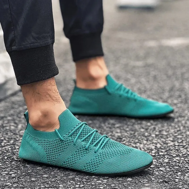 Lekkie męskie buty w stylu casual oddychające damskie buty wulkanizowane Outdoor miękkie męskie mokasyny siatkowe obuwie do jazdy zasznurowane 36-47 — image 6