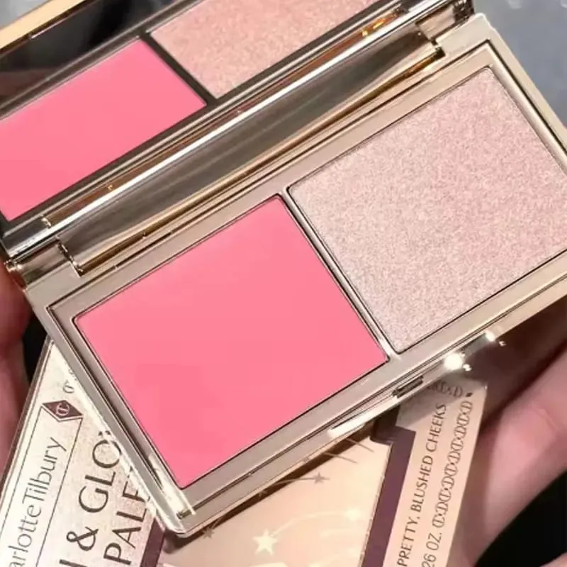New CT Nature Easy To Color Aesthetic Scenery Eye Shadow Starlight Pink Soft Light Bicolor Disc Two Color Heart Blush Cosmetics — image 6
