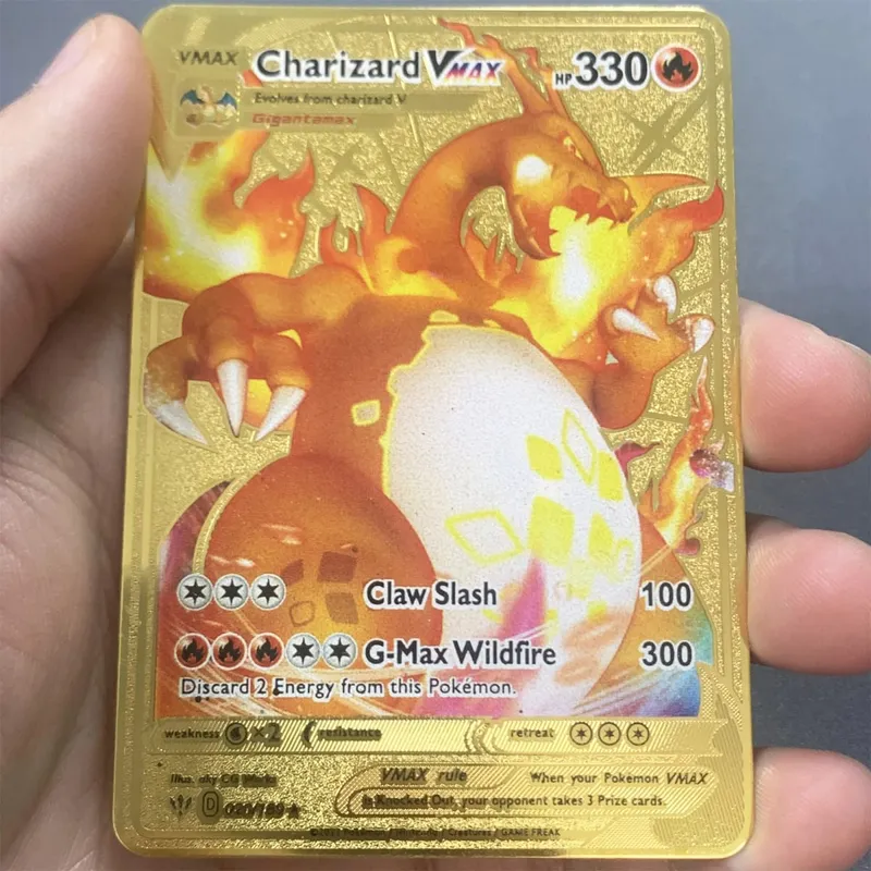 ภาษาอังกฤษโลหะการ์ด Pokemon DIY Arceus Mewtwo Charizard Pikachu เหล็กเงา Pokémon GX Vmax EX เกมคอลเลกชันเด็กการ์ดของเล่นของขวัญ — image 34