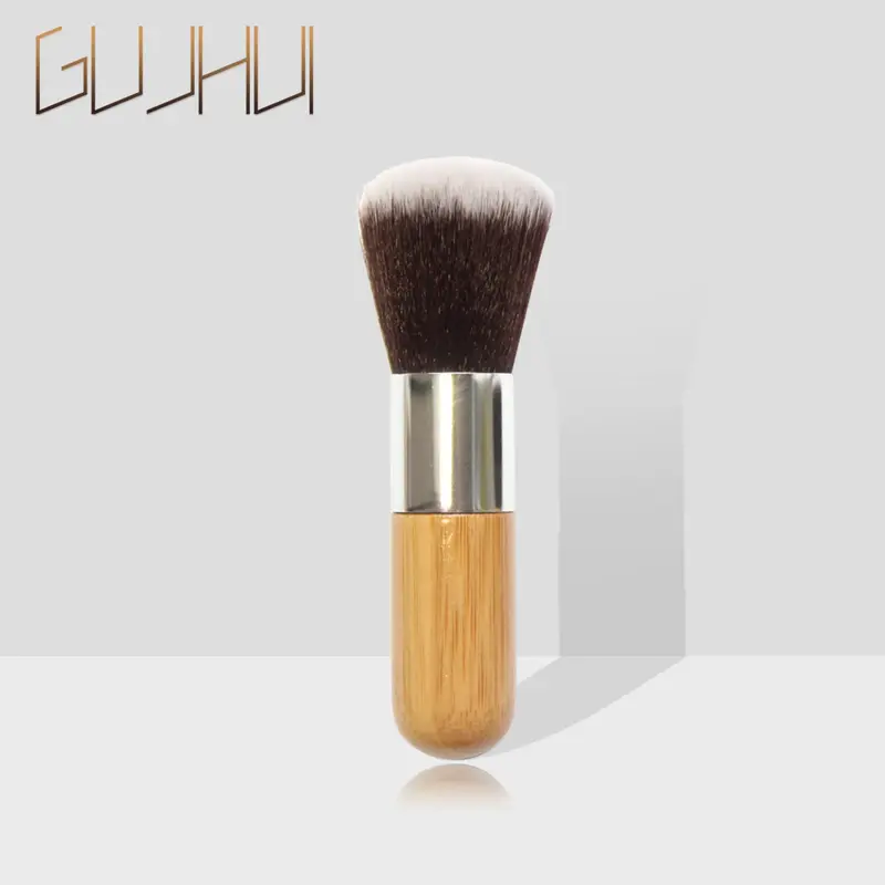 1PC Fashion Round Head Bamboo Handle Face Makeup Brush Foundation Powder Blusher Brush Cosmetic Brushes Pro Beauty Makeup Tools