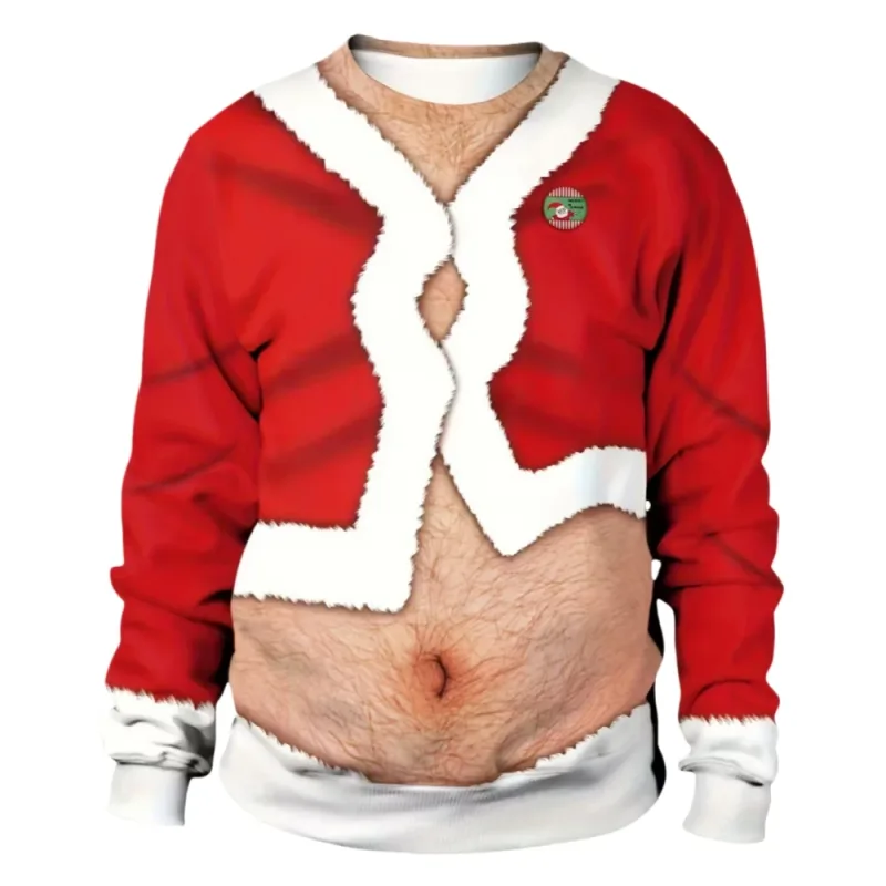 Sjov juletrøje Mænd Kvinder Pullover Xmas Sweatshirt Grim grafisk Y2k Sweatshirts til feriefest Løst herretøj