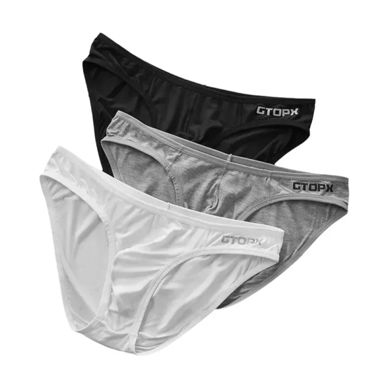 3Pack Mens Underpants Low Waist Briefs U Convex Bag Moisture-wicking Comfortable Sexy Mens Bikini — image 6