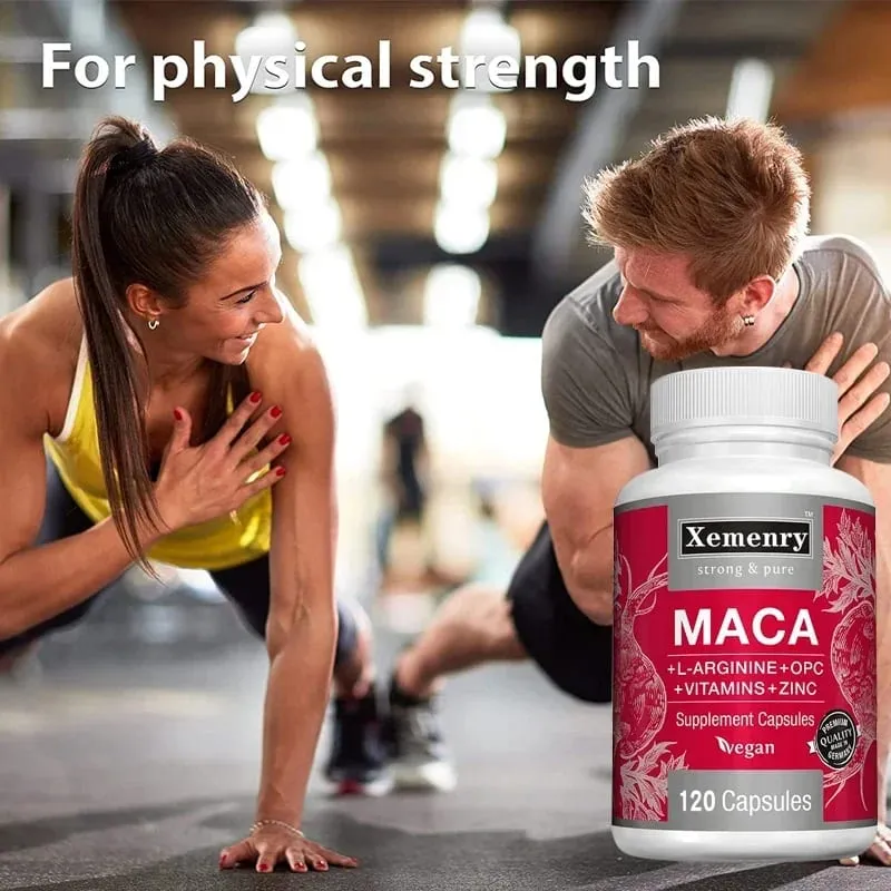 Maca Root Capsules + L-Arginine Vitamins B6 + B12 OPC & Zinc for Men & Women 120 Veggie Caps — image 3