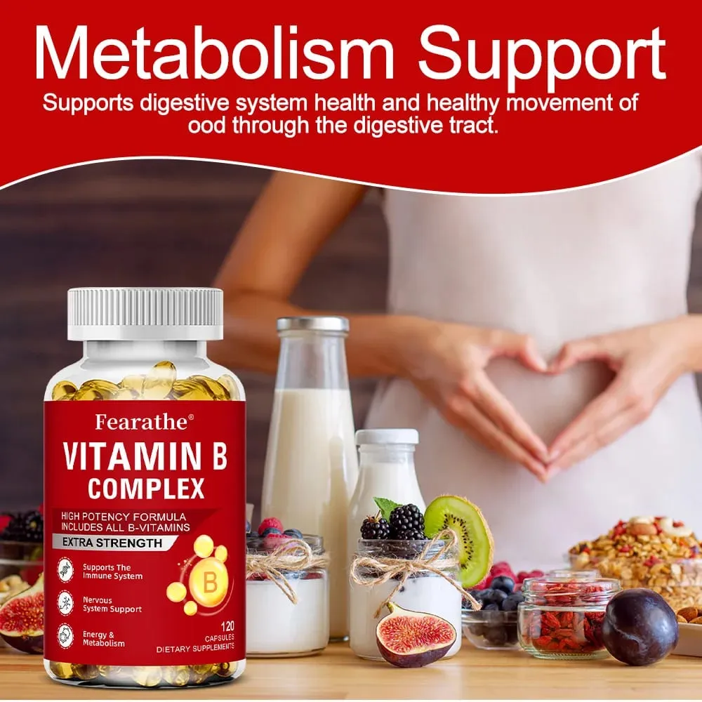 Vitamin B-Complex Vitamin Supplements (B12 B2 B3 B6 Folic Acid &Biotin) Immune & Energy Support Immune Health