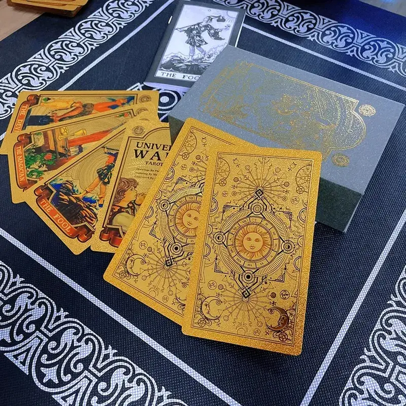 Pink Box Tarot Card Rider Gold Foil Exquisite Chess Card Game Divination Card Collection PVC Waterproof Board Cards Games — image 9