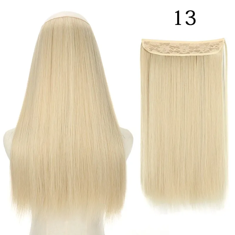 Synthetic Long Straight No Clip Invisible Line Hair Extensions 40 55 80cm Natural Brown Blonde Fake Hairpiece For Women