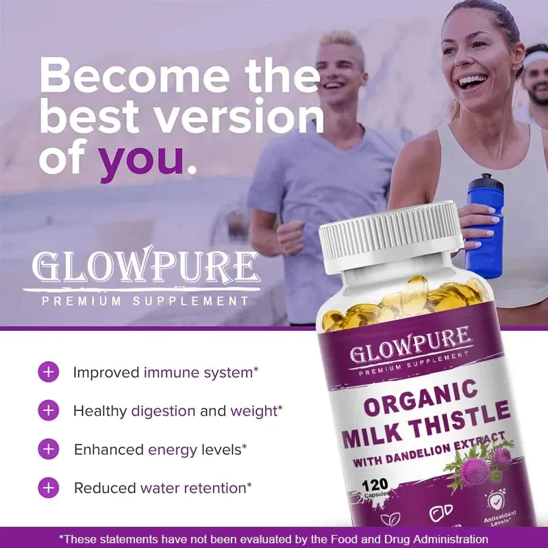 Organic Milk Thistle 9000mg 30X Concentrated Seed Extract 80% Silymarin Liver Support Cleanse Detox Fatty Liver Supplements — image 7