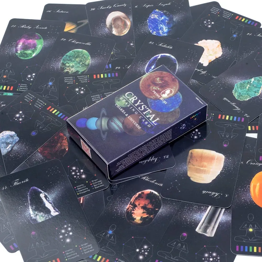 Crystals Healing Cards 60-Card Deck with Crystal Zodiac and Oracle Cards for Fate Divination Prophecy Family Party Board Games — image 6