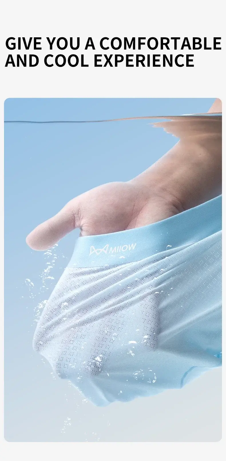 MiiOW 3Pcs Ice Silk Men's Underwear Boxers 7A Antibacterial Men Panties Breathable Mesh Mens Underpants Summer Man Boxer Briefs — image 2