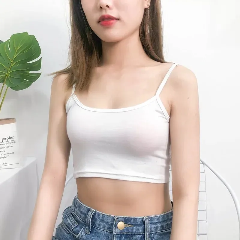 Custom Printing Customized Logo Women's Crop Top Hot Girls Clothes Sexy Seamless Sleeveless Tank Tops Camis Backless Camisole