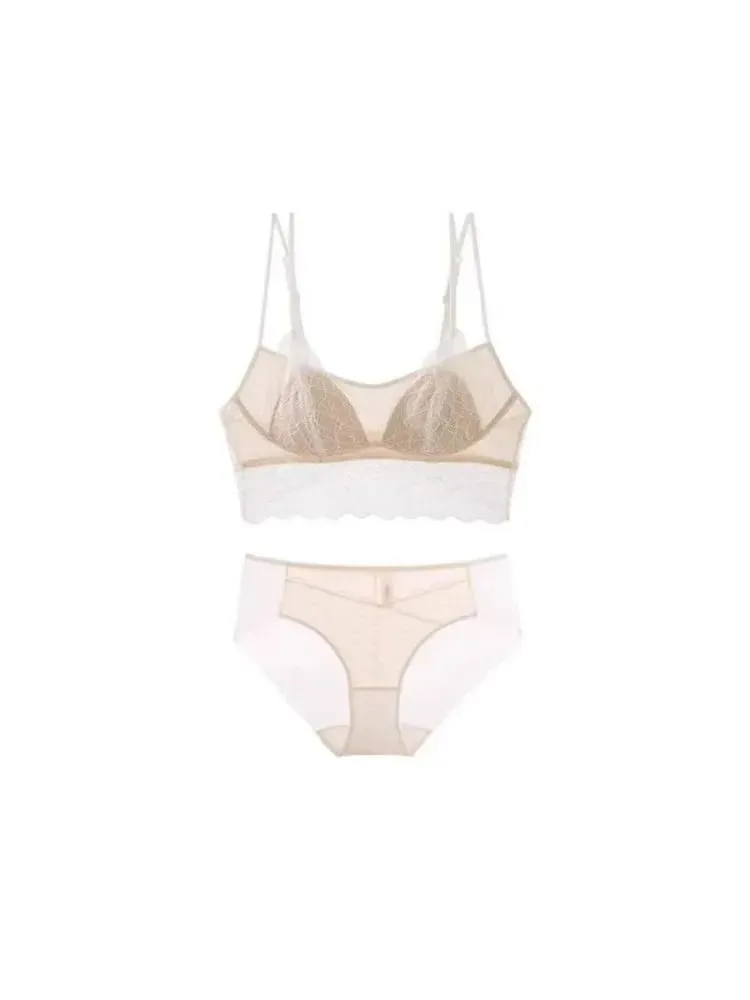 Sexy Lace Bralette No Underwire | French Triangle Cup Bra | Summer Thin Breathable for Women | Slimming Strappy Back Lingerie — image 5