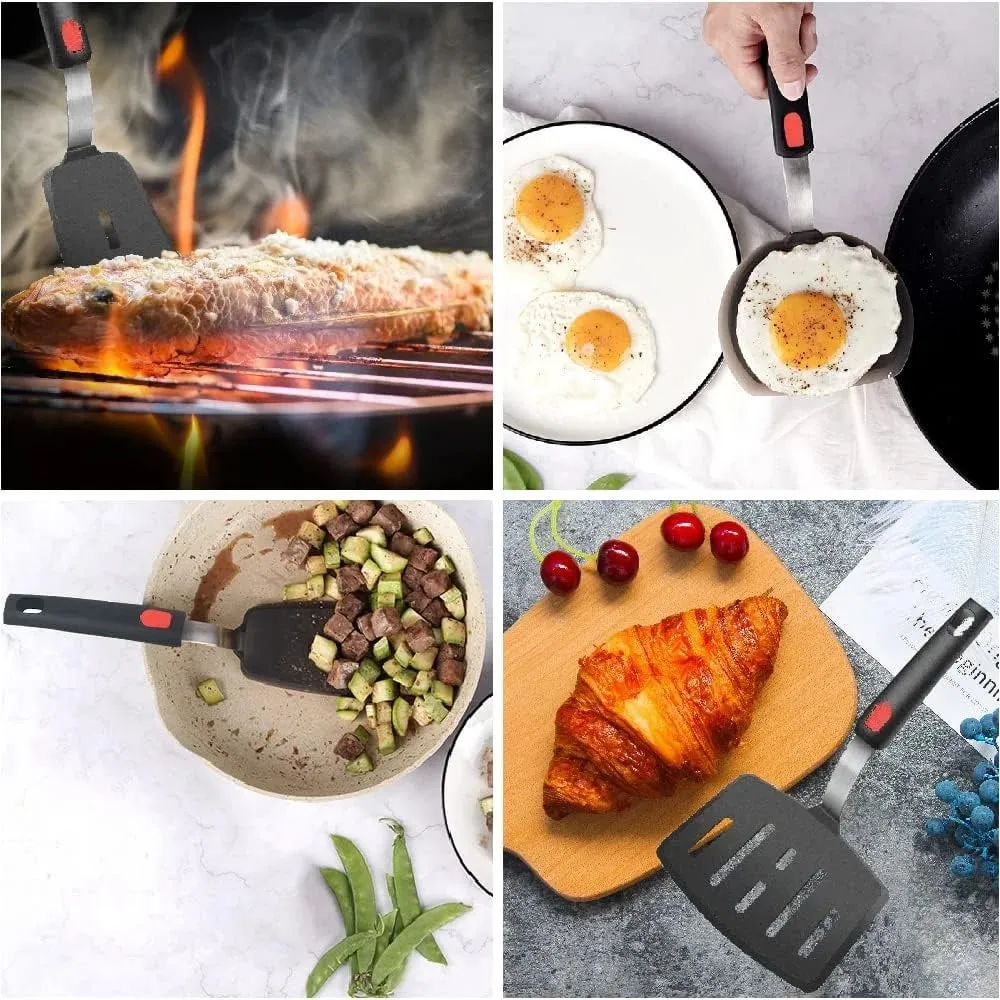 Silicone Spatula for Non Stick Pots High-temperature Resistant High Quality Stir Spring Steel Fry Spatula Tools Kitchen Utensils