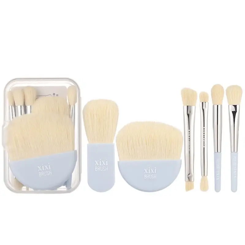 6Pcs Mini Makeup Brushes Set With Box Portable Soft Travel Concealer Brush Beauty Foundation Eye Shadow Tool Eyelash Brush — image 1