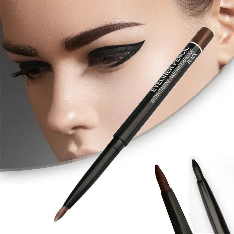 Waterproof Black And Brown Women's Makeup Rotary Retractable Eyeliner Pencil Waterproof Eye Liner Pen Cosmetic Tools — image 4