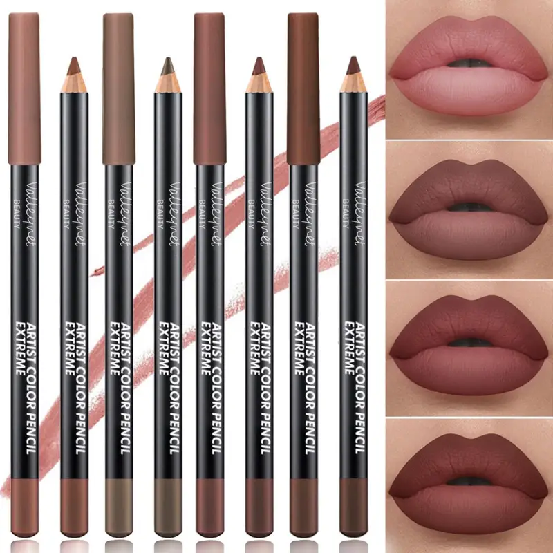 2pcs Lip Liner Makeup Duo:long-lasting waterproof Matte Formula Is Gentle on Sensitive Skin and Ideal for Light Beige Tones — image 2