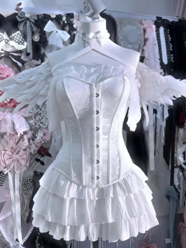 Estate Y2k dolce nero Lolita abito donna abbigliamento casual giapponese Kawaii abito da sera abbigliamento da festa capispalla Vintage Chic Nuovo