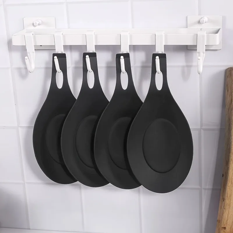 1/4 pçs silicone colher resto espátula titular resistente ao calor utensílio placemat bandeja ferramentas de cozinha espátula resto acessórios de cozinha — image 5