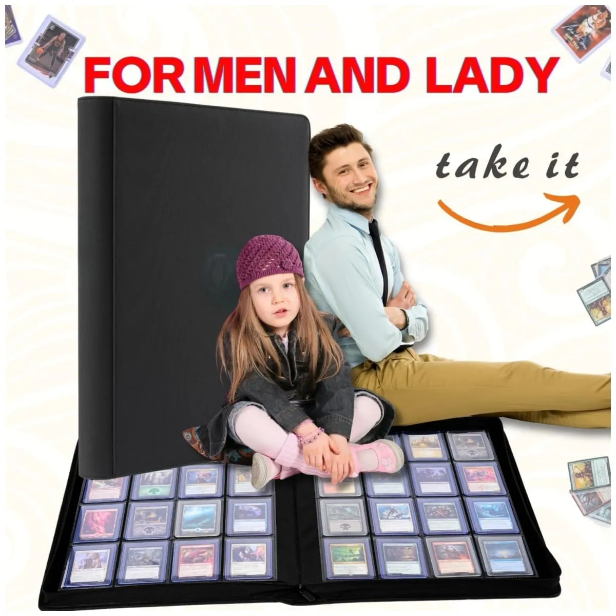 16 Pocket Toploader Binder Holds 640 Top Loaders - Premium Top Loader Binder Sleeves for 3' X 4' Rigid Card