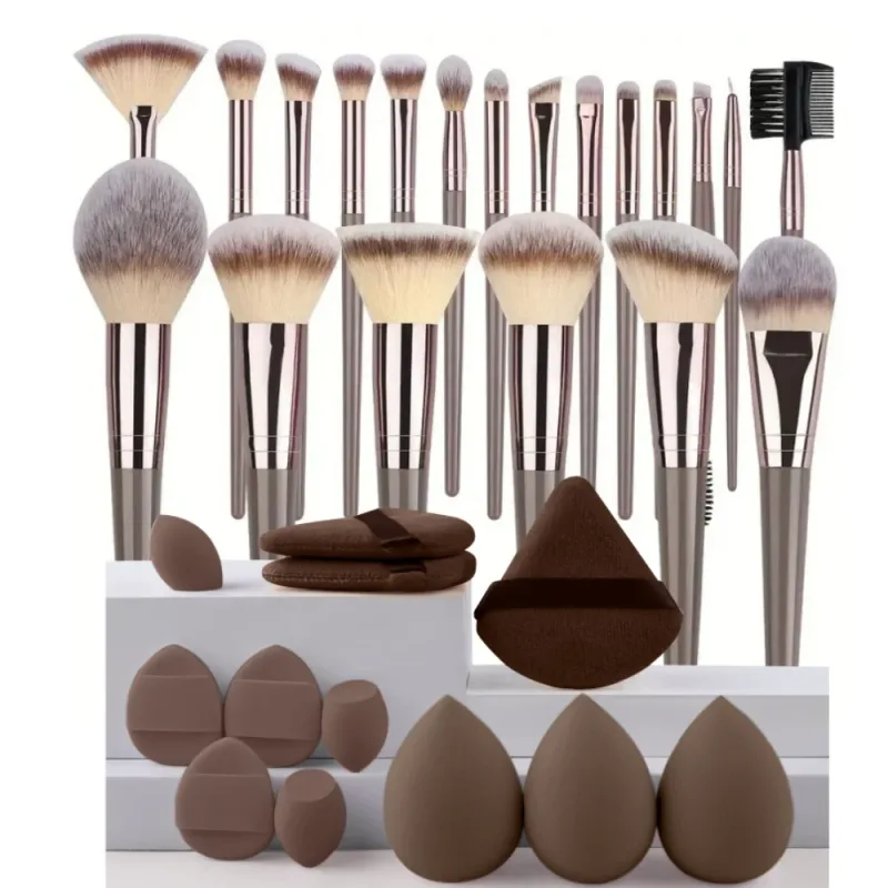 3-20PCS Makeup Brushes Set Eyeshadow Fluffy Foundation Concealer Blush Highlighter Storage Box Female Cosmetics Beauty Tools