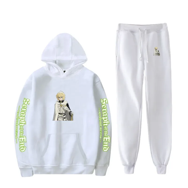 Harajuku cómodo Seraph of the End estampado sudadera pantalones de chándal traje sudaderas con capucha + pantalones traje niños/niñas conjunto de 2 piezas ropa — image 4