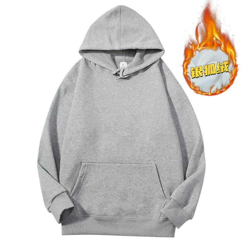 Customized Your Brand Logo DIY Design 600GSM Mens Hoodies High-quality Women Sweatshirt Solid Color Cotton Loose Streetwear — image 56