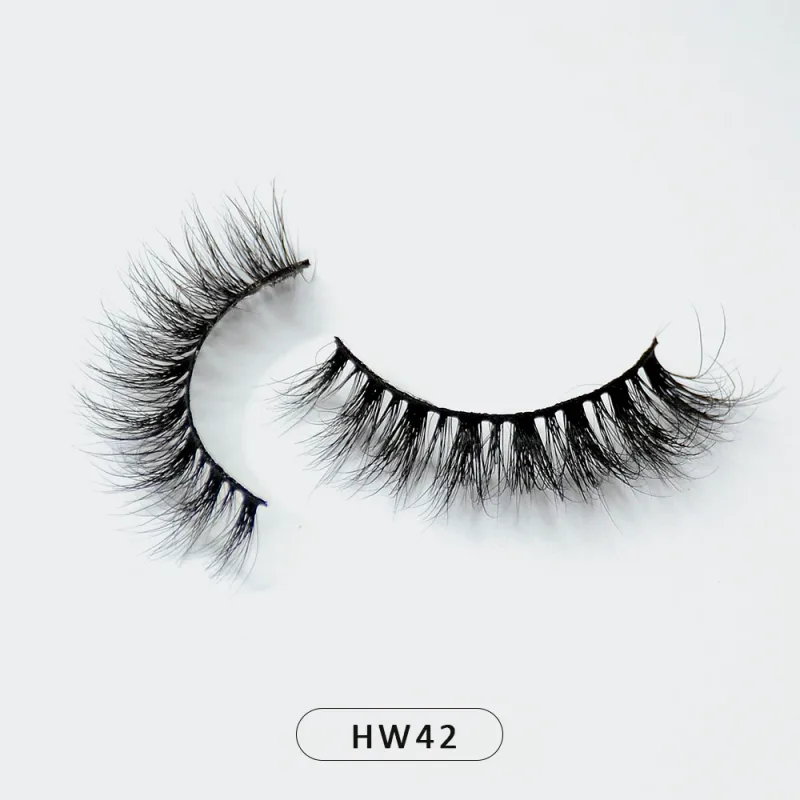 Dropshipping 10-15mm 3D Real Mink Handmade Crossing Lashes Individual Strip Thick Lash Fake Eyelashes with free paper boxes — image 3