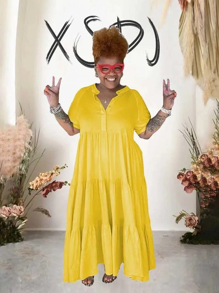 Loose Knit Dress Solid Color Smmer Elegant Long Dresses for Women Casual Ladies Straight Midi Dress Wholesale Dropshipping