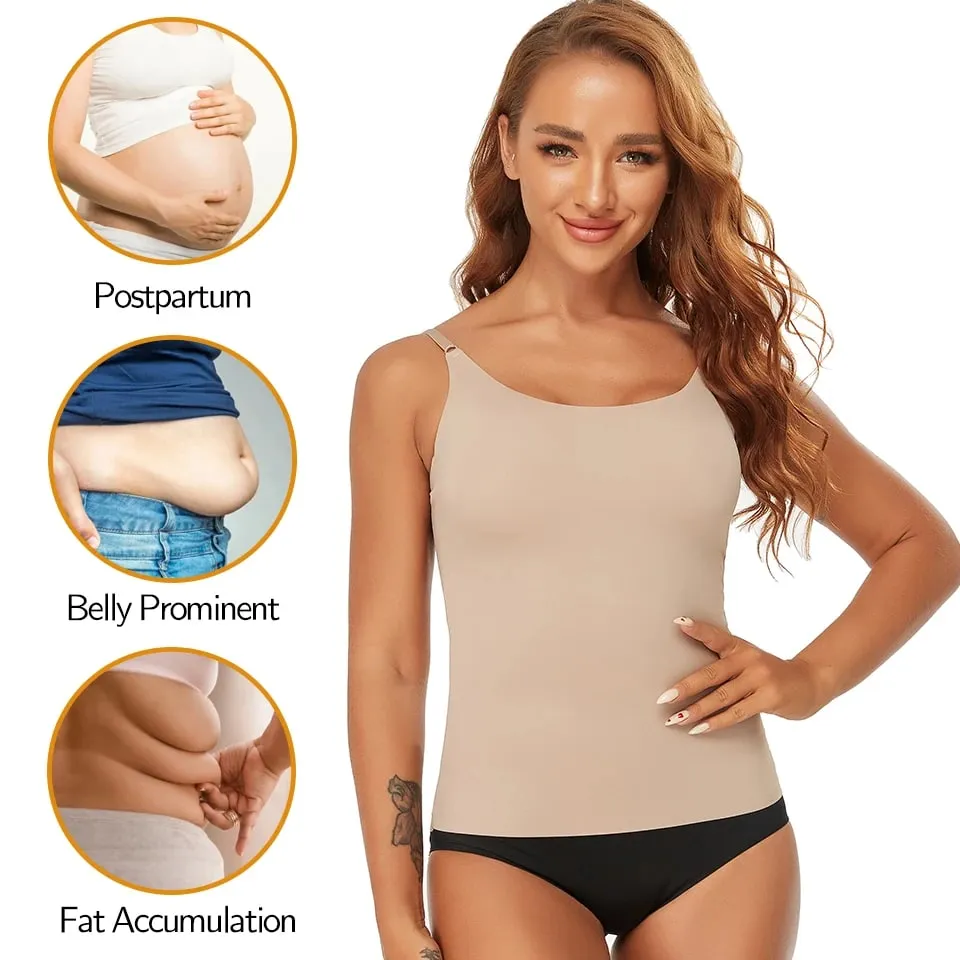 Seamless Shapewear Tank Tops Camisole Women Tummy Control Smooth Compression Vest Nude Black Women Clothing