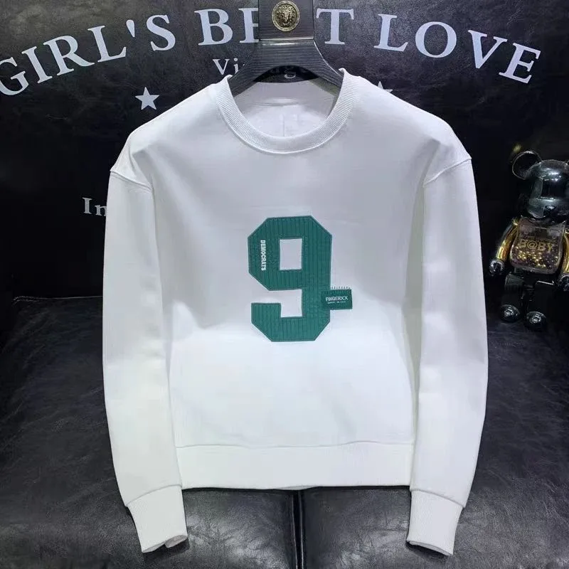 Musim Bunga Musim Gugur Lelaki Bergaya Mudah Kasual Semua Padanan Sweatshirt Y2K Streetwear Leher Bulat Pullover Lengan Panjang Lelaki Hoodies Longgar — image 3