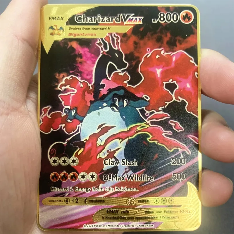 ภาษาอังกฤษโลหะการ์ด Pokemon DIY Arceus Mewtwo Charizard Pikachu เหล็กเงา Pokémon GX Vmax EX เกมคอลเลกชันเด็กการ์ดของเล่นของขวัญ — image 33