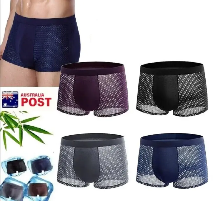 Men Breathable Ice Silk Mesh Men's Soft Breathable Underwear With Moisture-wicking Technology U Design For Comfort — image 11