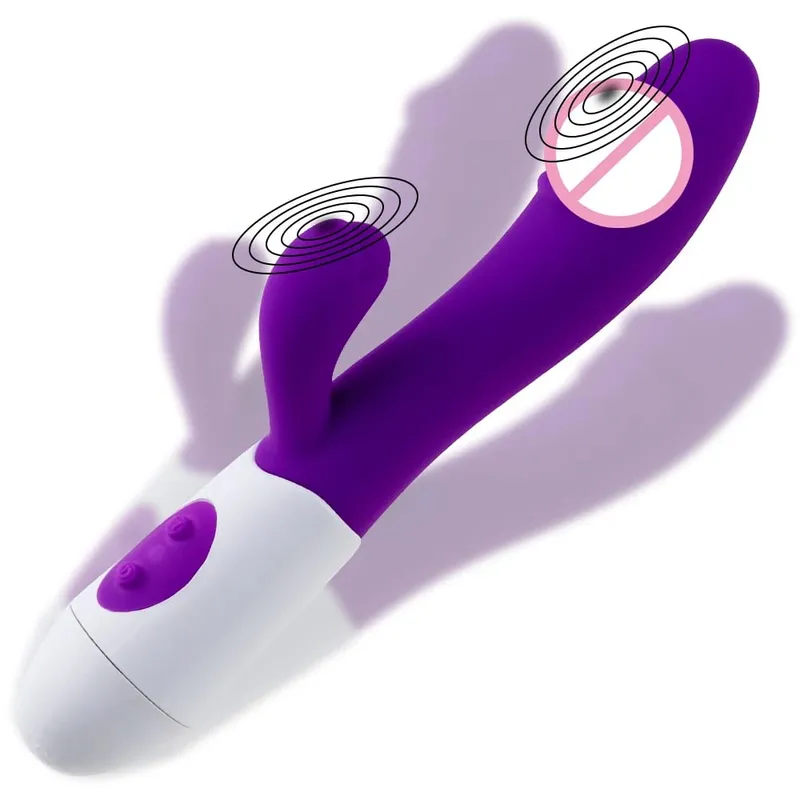 Arnab Vibrator G-Spot Silicone Dildo Dual Vibrating Clitoris Stimulator 10 Kelajuan Mainan Seks Kalis Air Boleh Dicas semula untuk Wanita — image 8