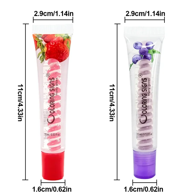 Fruity Lip Gloss Strawberry Blueberry Shiny Lip Oil Moisturizing Plumping Shimmer Lip Makeup Hydrating LipstickFor Girls — image 7
