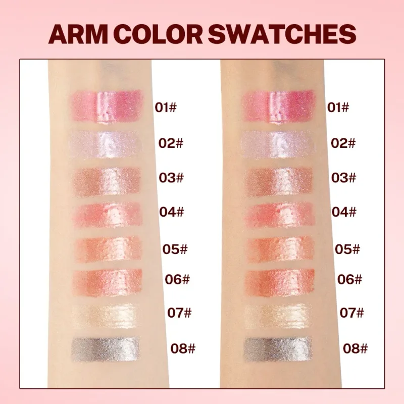 Qibest 8 Colors Moisturizing Diamond Shimmer Glitter Lip Gloss Makeup Sparkling Glitter Liquid Lipstick Pearl Lipgloss Tint — image 6