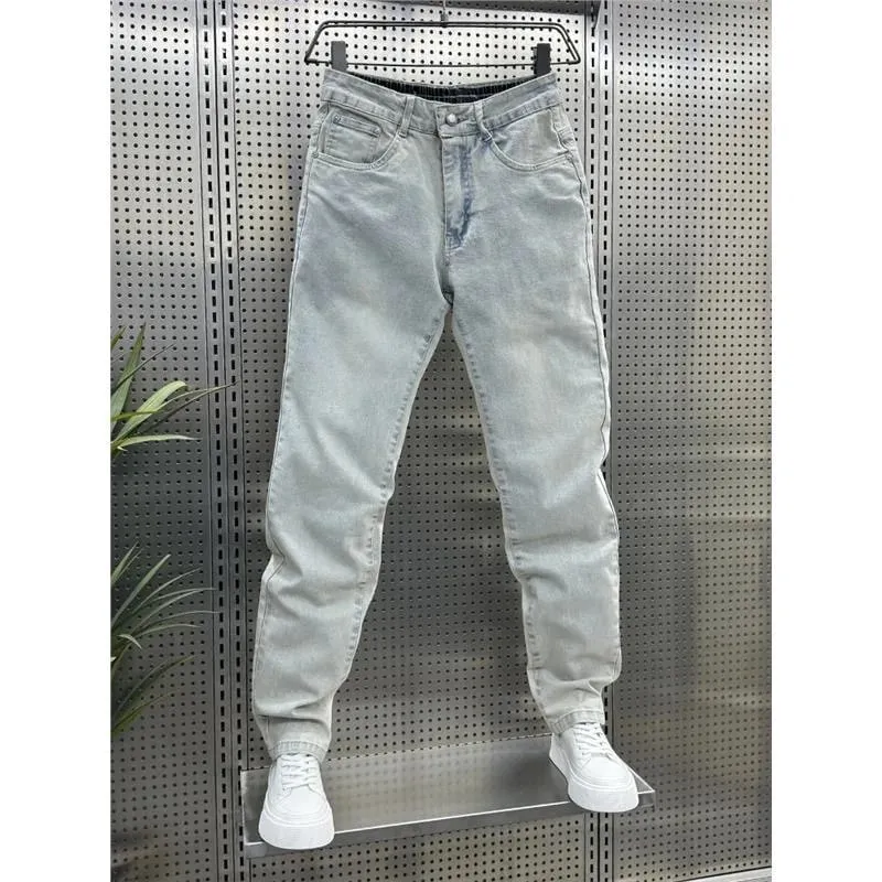 Spring and Autumn New Fashion Trend Blue Straight Leg Stretch Jeans Men's Casual Loose Large Size High Quality Denim Pants 28-36
