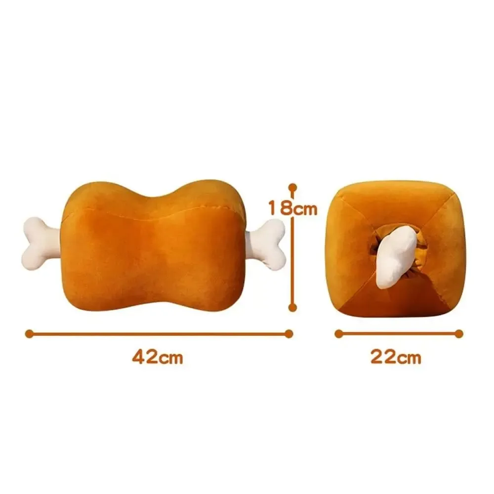 Novelty 42cm Simulation Meat Bone Pillow Cartoon Design Soft Pillow Hypoallergenic Washable Hand Warmer Cushion Sofa Cushion