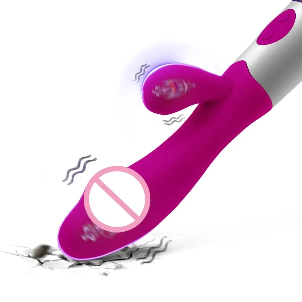 Realistic Rabbit Dildo Dual Vibrator G-Spot Clitoral Stimulation Massager Powerful Vibrating Vagina Masturbator Women's Sex Toy — image 1