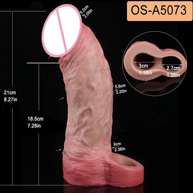 Close Head Realistische Penishülle Sexspielzeug für Männer Verzögerung der Ejakulation Dick Extender für Paare Sex Vergnügen Sexshop — image 9