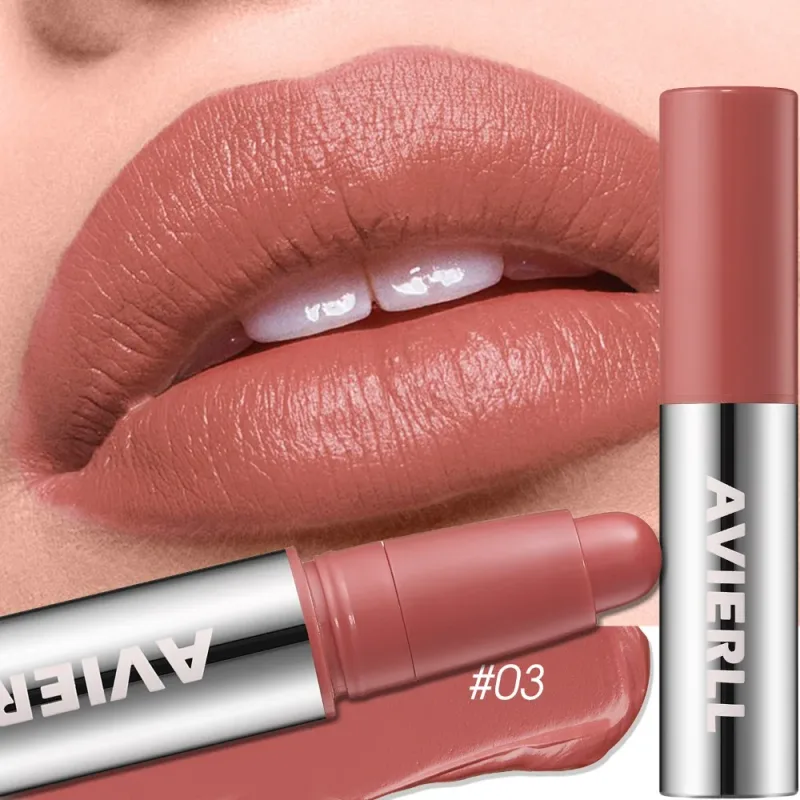 Smooth Matte Lipstick - Long-Lasting Moisturizing and Easy to Apply Lip Glaze with Rotating Pen Design - Waterproof Lip Makeup